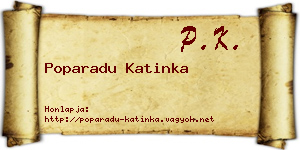 Poparadu Katinka névjegykártya